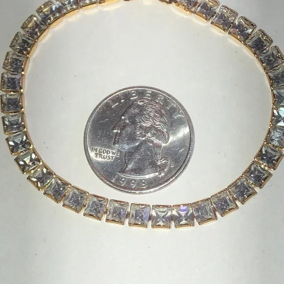 Vintage Gold Tone CZ Rhinestone Boho Bracelet - Picture 5 of 6